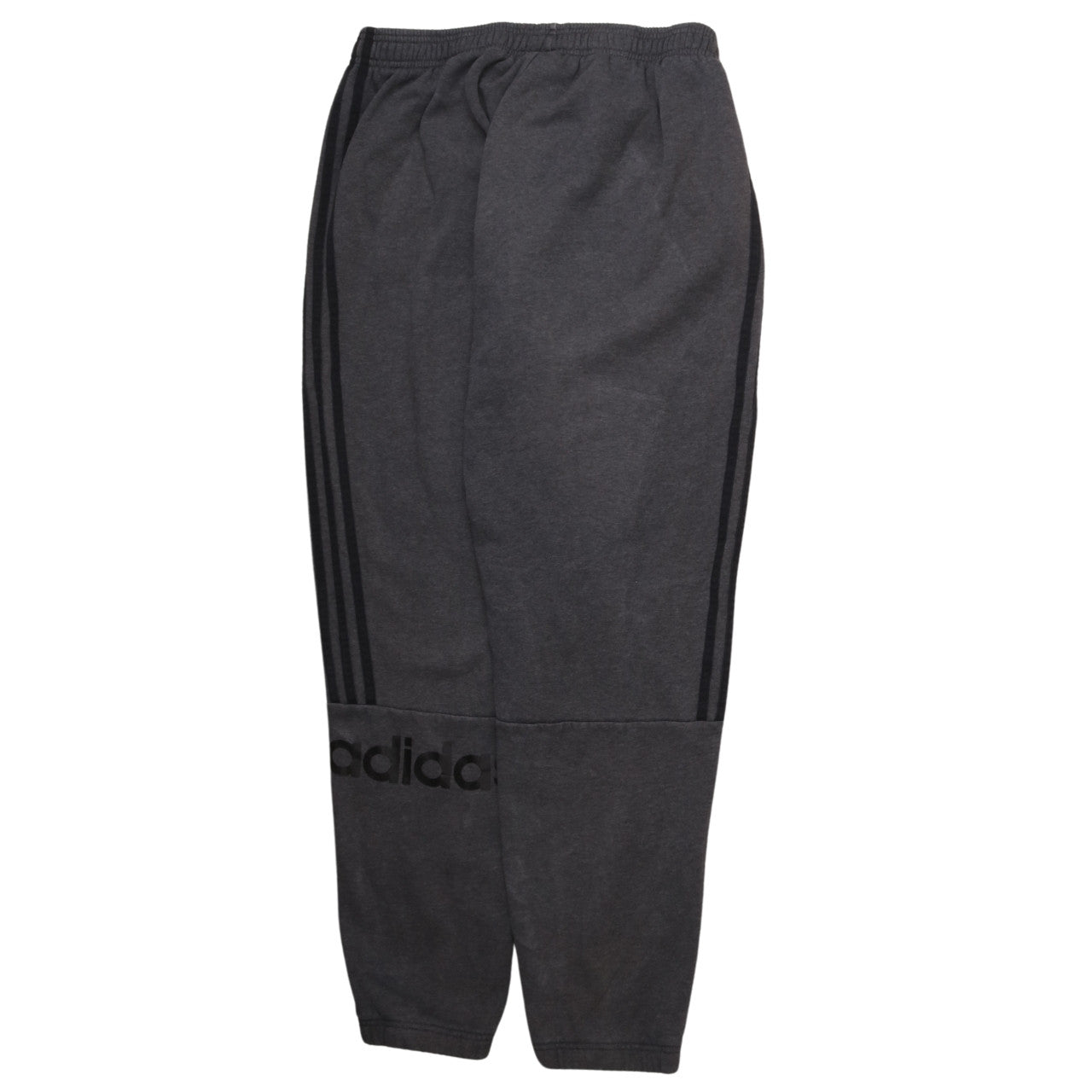 Adidas Men's Black L Fleece Jogger Sweatpants with Side Stripes