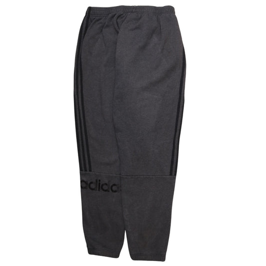 Adidas Men's Black L Fleece Jogger Sweatpants with Side Stripes