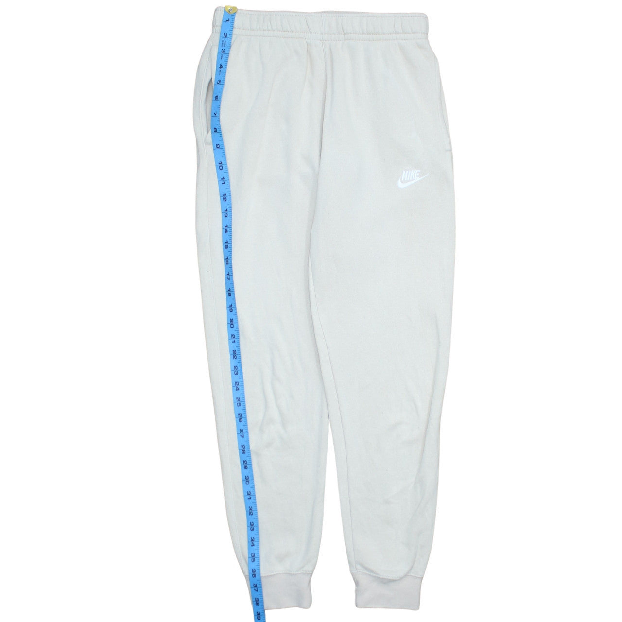 Nike Men's Beige Jogger Sweatpants Small Fleece Elastic Waist Tapered Fit