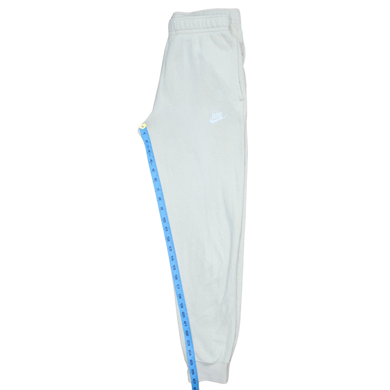 Nike Men's Beige Jogger Sweatpants Small Fleece Elastic Waist Tapered Fit