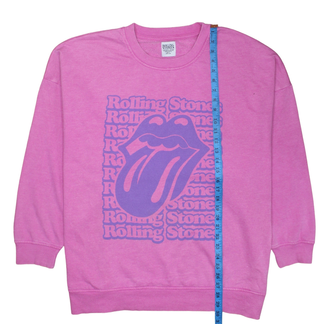 Primark Rolling Stones Pink XL Unisex Pullover Sweatshirt