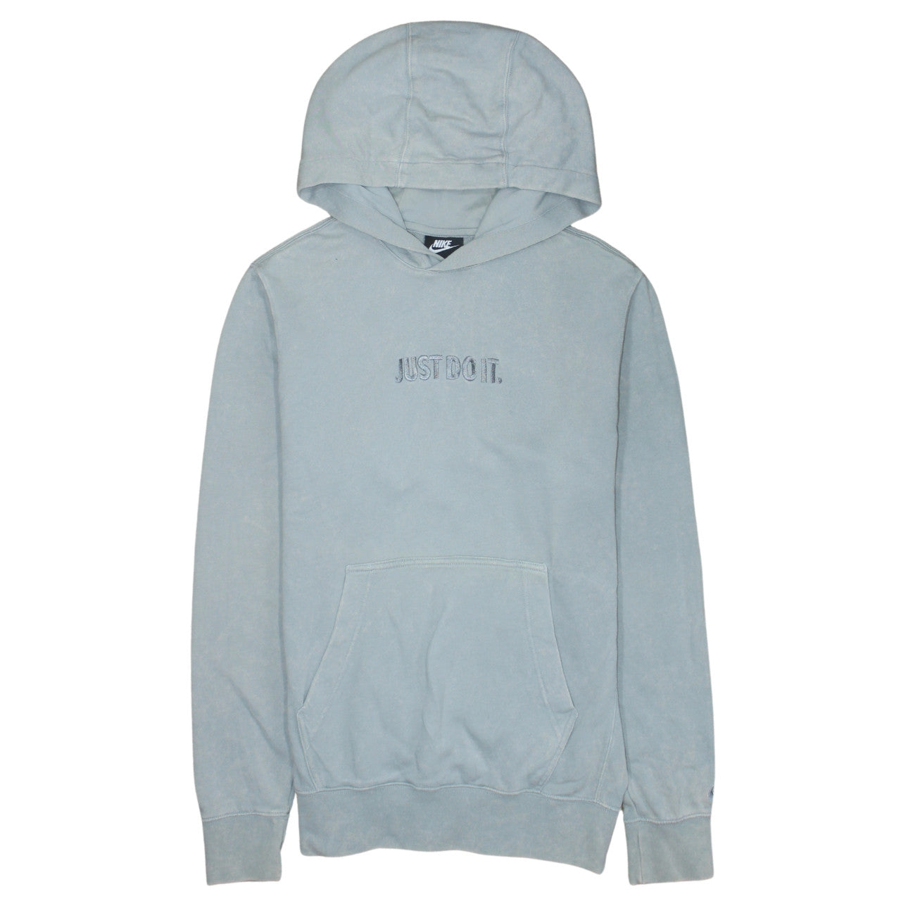 Nike Men's Grey XS Pullover Hoodie Just Do It Embroidered Sweatshirt