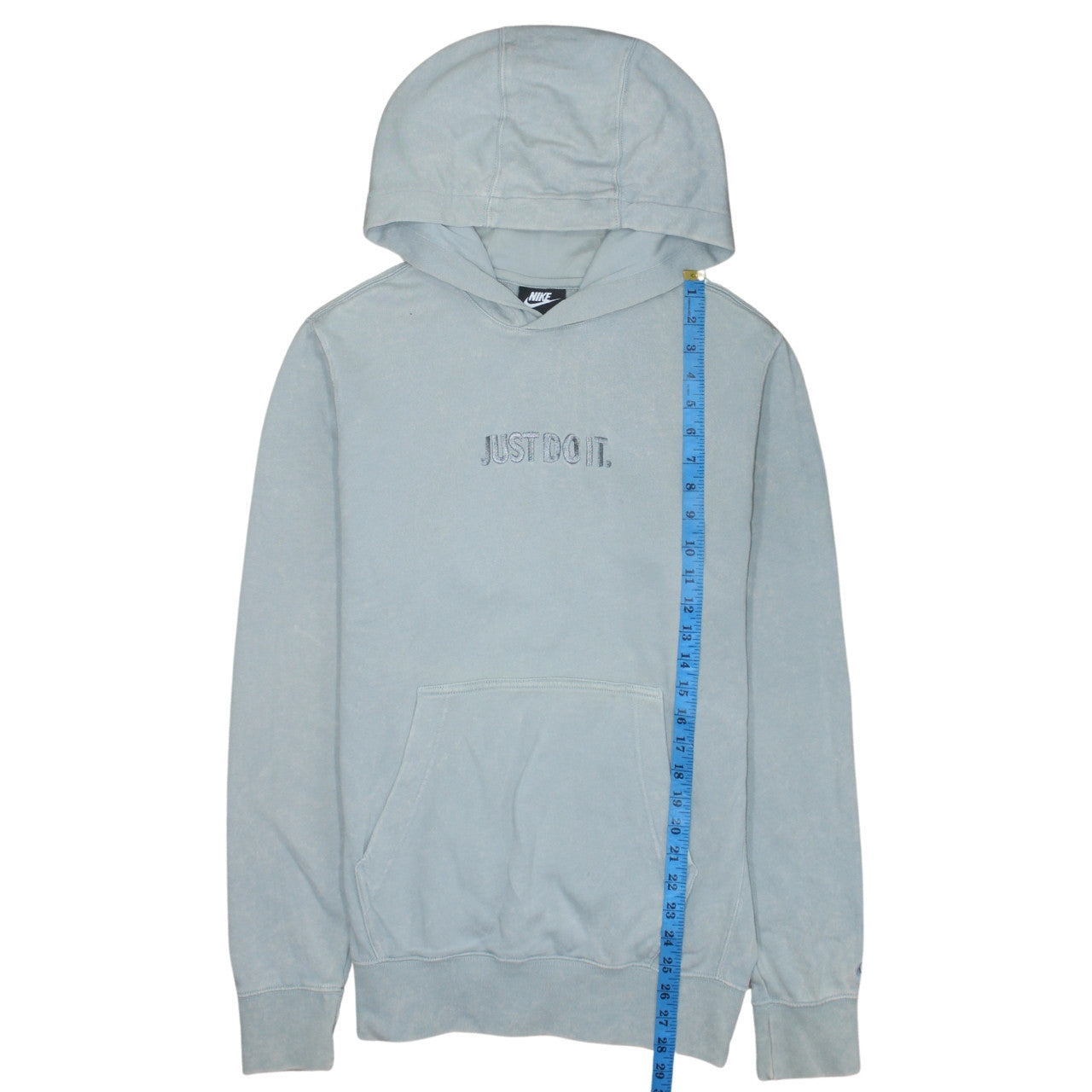 Nike Men's Grey XS Pullover Hoodie Just Do It Embroidered Sweatshirt