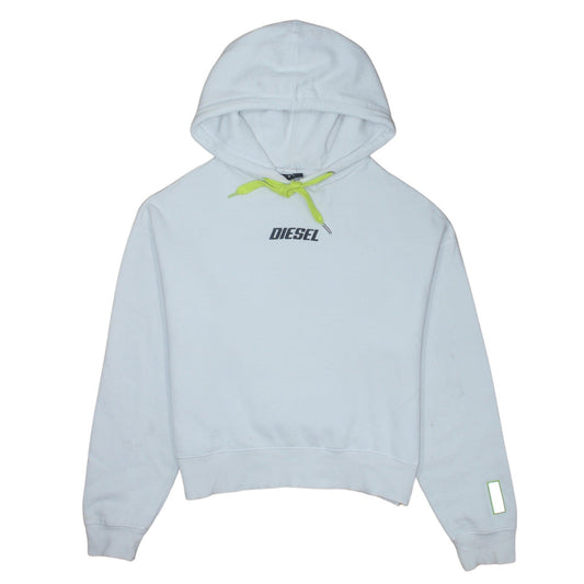 Diesel Mens White Hoodie M Pullover Fleece Logo Hooded Sweatshirt