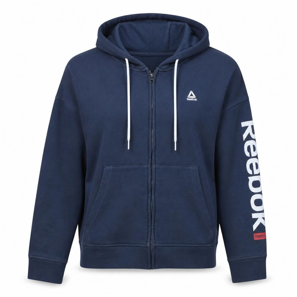 Reebok Women's Navy Blue Full Zip Hoodie Size M