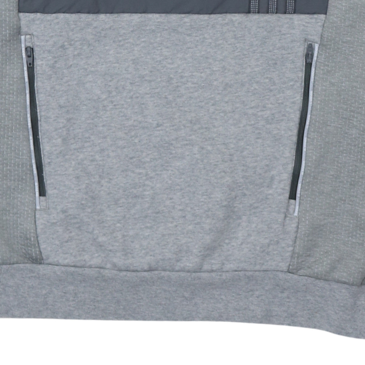 Adidas Men's Grey Crew Neck Zip Pocket Pullover Sweatshirt Size S