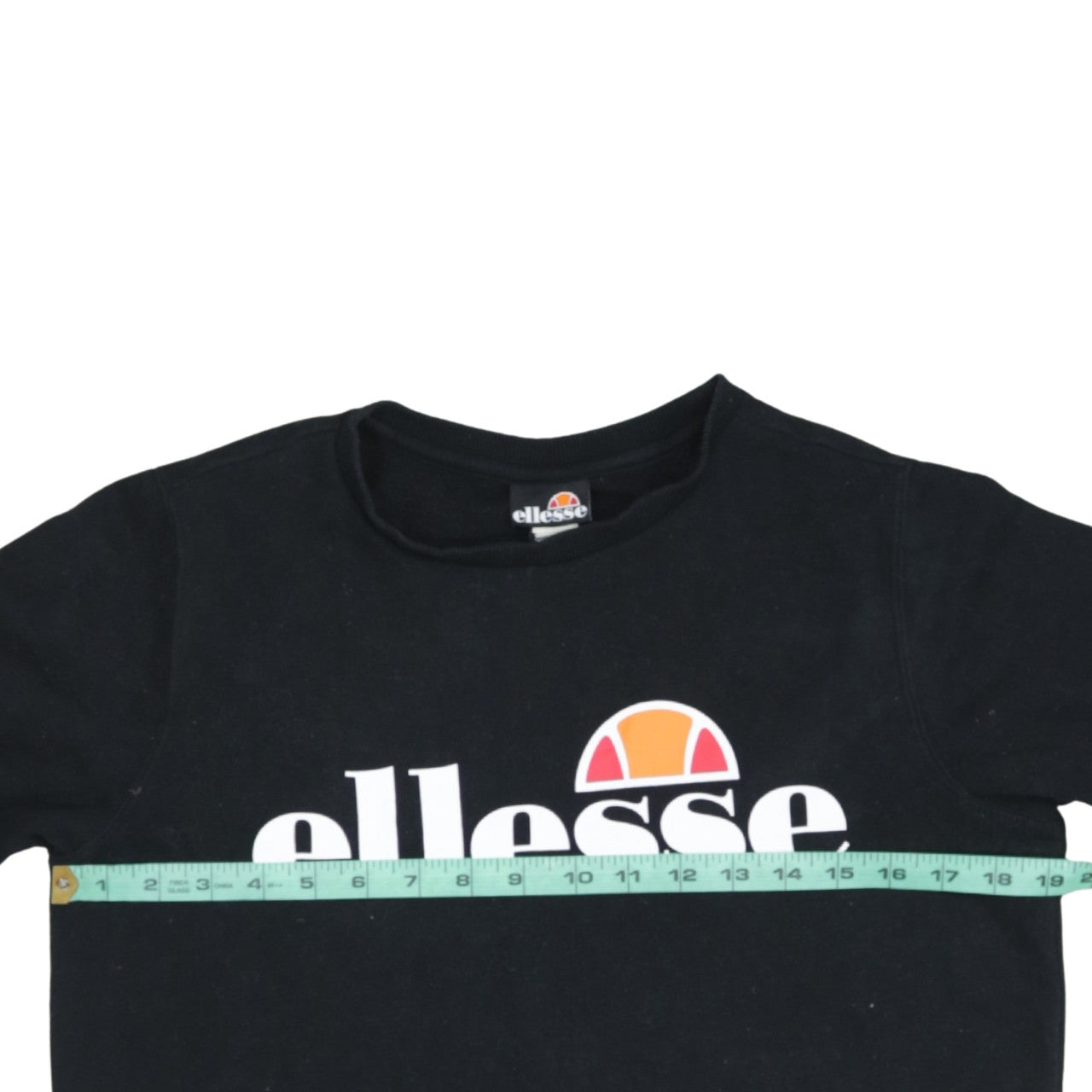 Ellesse Boys Black 13-14 Years Pullover Sweatshirt Crew Neck Logo Print
