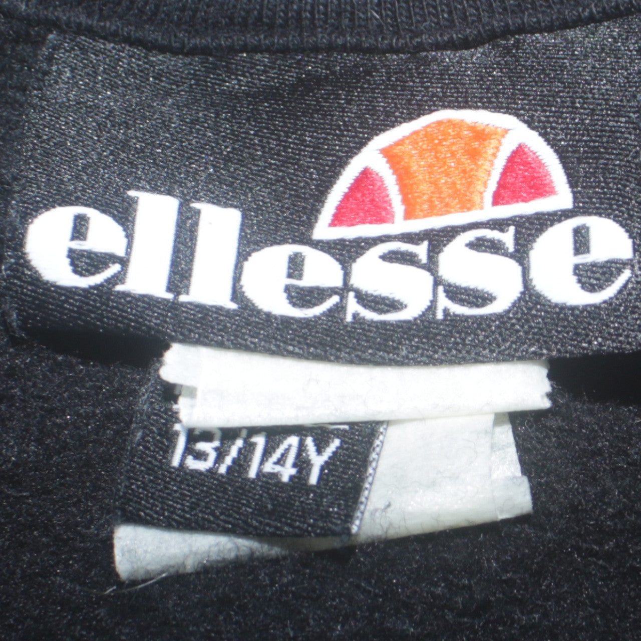 Ellesse Boys Black 13-14 Years Pullover Sweatshirt Crew Neck Logo Print