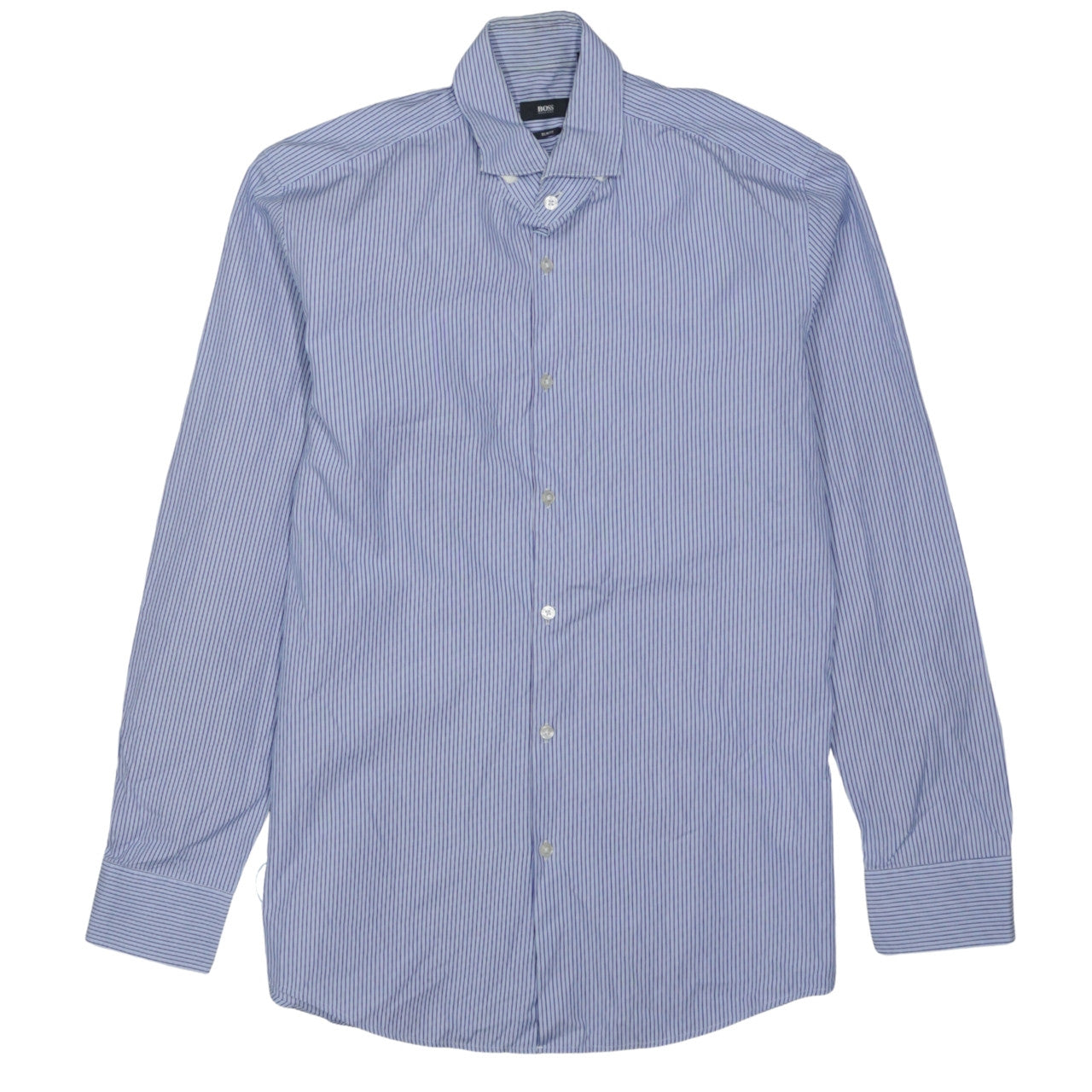 Hugo Boss Men's Blue Striped Slim Fit Long Sleeve Shirt Size L