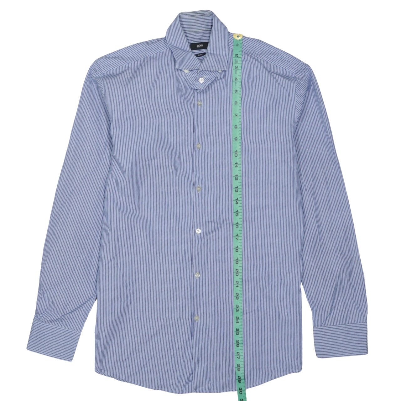 Hugo Boss Men's Blue Striped Slim Fit Long Sleeve Shirt Size L