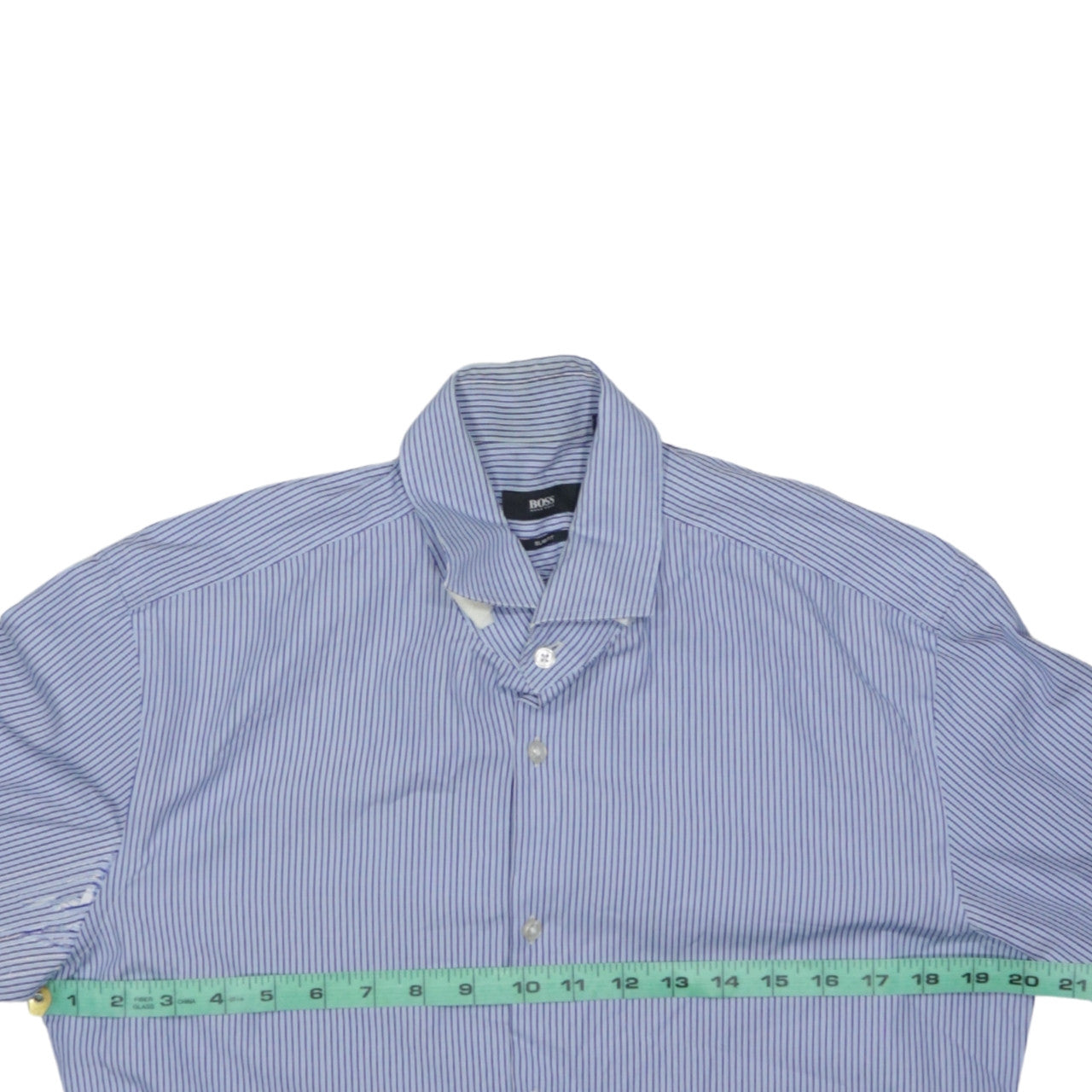 Hugo Boss Men's Blue Striped Slim Fit Long Sleeve Shirt Size L