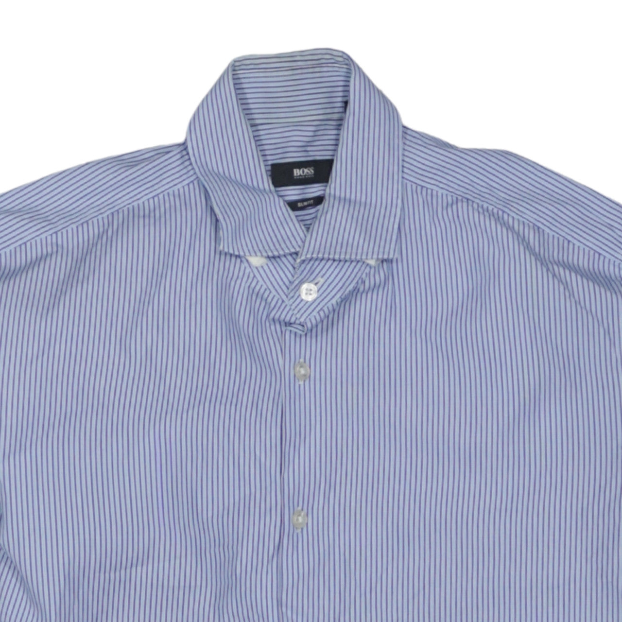 Hugo Boss Men's Blue Striped Slim Fit Long Sleeve Shirt Size L