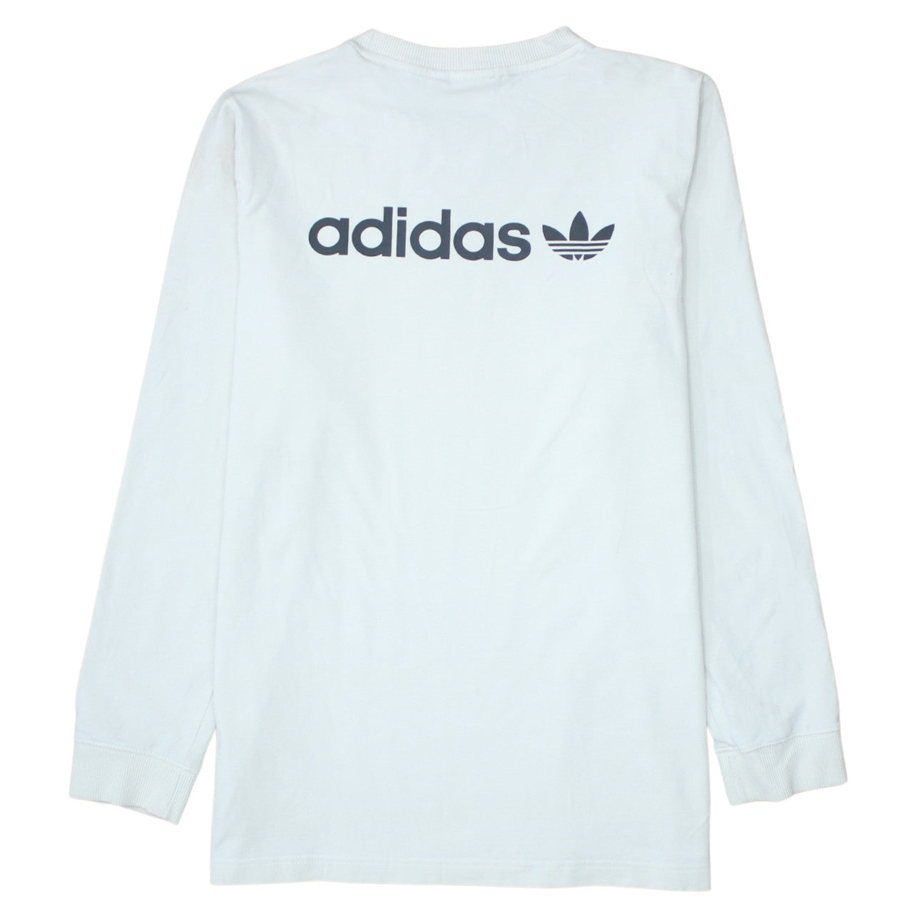 Adidas Womens White Crew Neck Long Sleeve Pullover Sweatshirt UK 12
