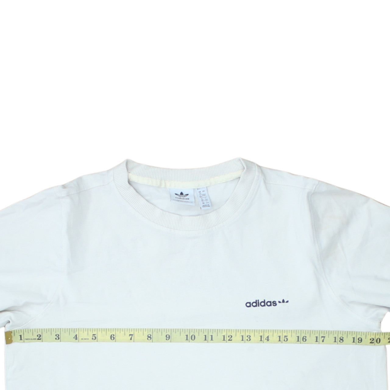 Adidas Womens White Crew Neck Long Sleeve Pullover Sweatshirt UK 12