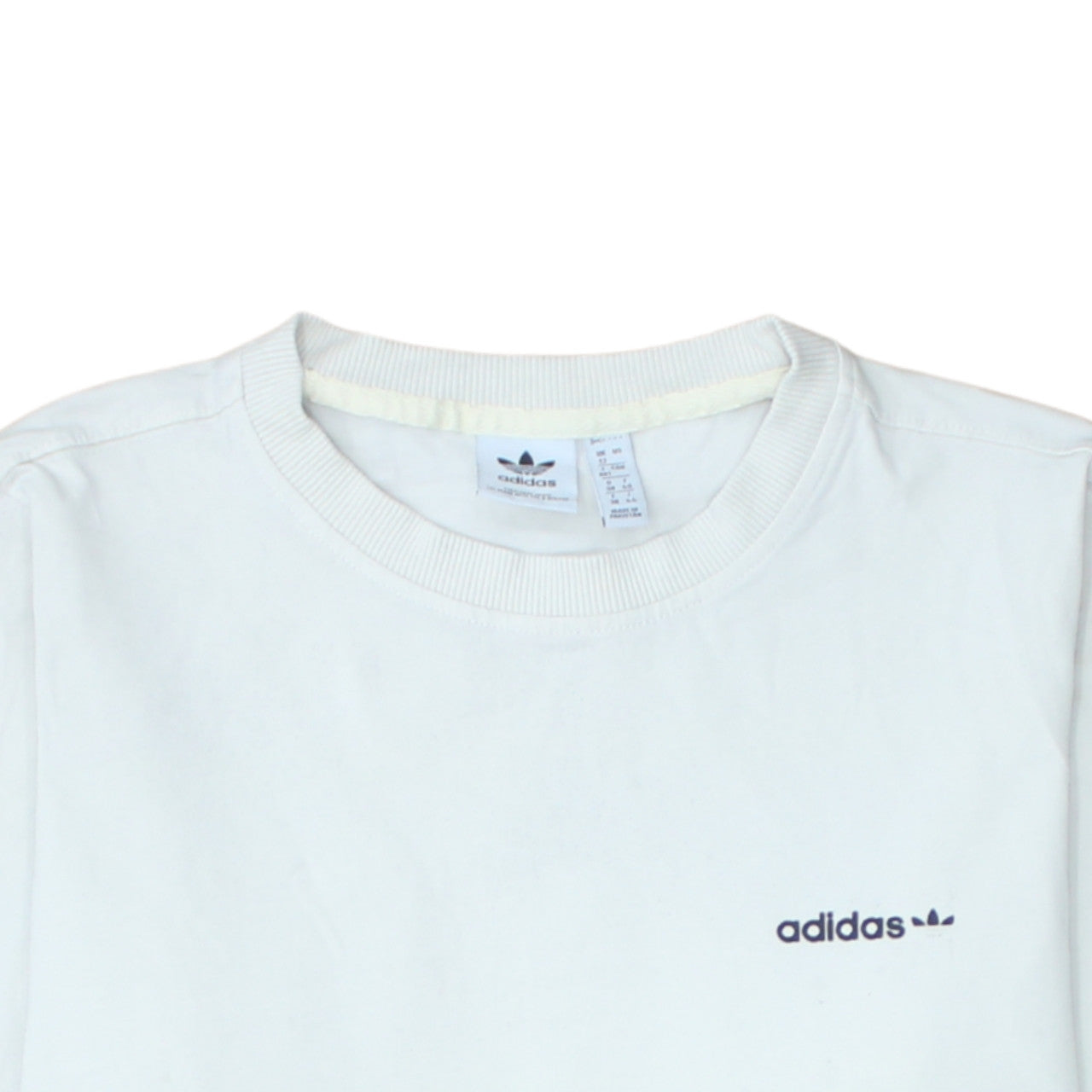 Adidas Womens White Crew Neck Long Sleeve Pullover Sweatshirt UK 12