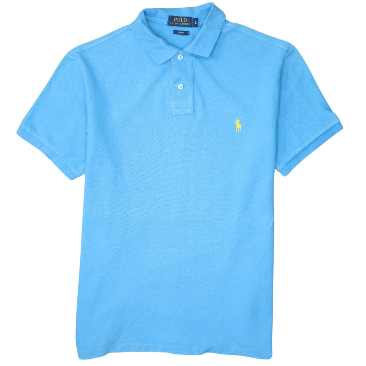 Ralph Lauren Men's Blue Slim Fit Cotton Polo Shirt Size L