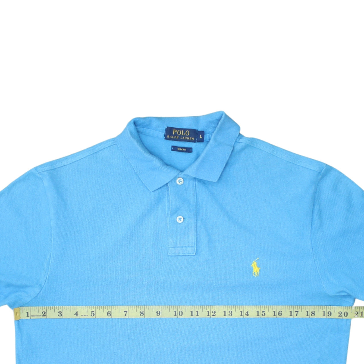 Ralph Lauren Men's Blue Slim Fit Cotton Polo Shirt Size L