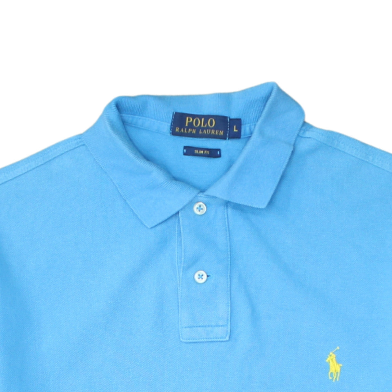 Ralph Lauren Men's Blue Slim Fit Cotton Polo Shirt Size L