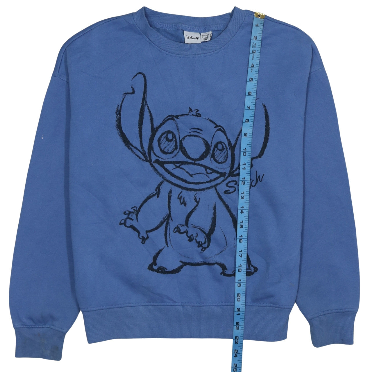Disney Primark Women Blue Stitch Sweatshirt XS Crew Neck Pullover