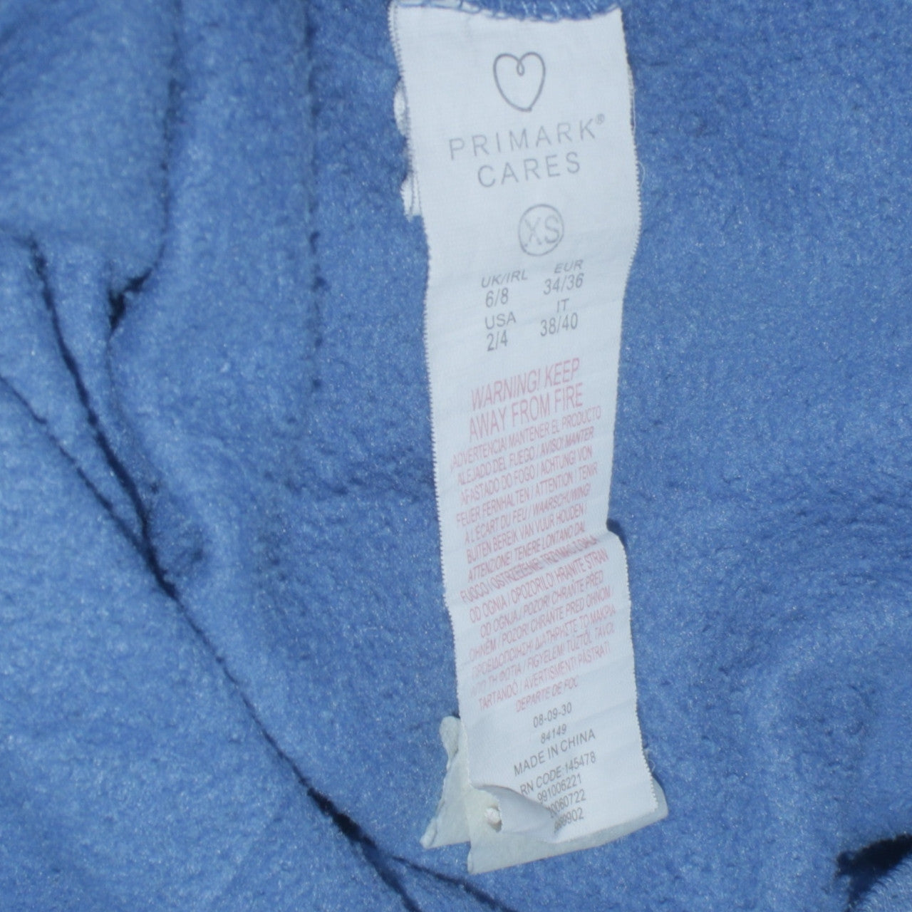 Disney Primark Women Blue Stitch Sweatshirt XS Crew Neck Pullover