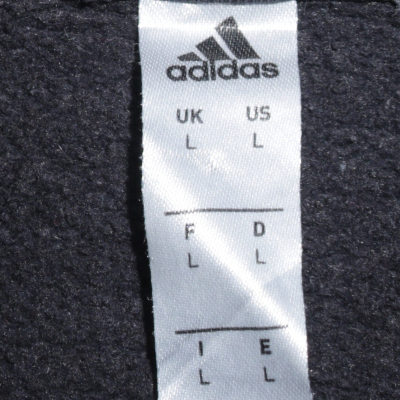 Adidas Mens Black Pullover Hoodie L Logo Fleece Sportswear