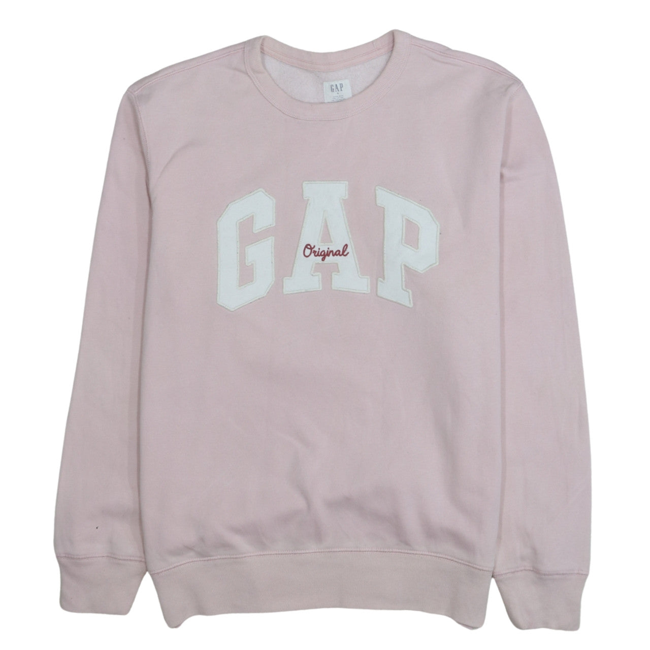 GAP Women Pink Logo Pullover Sweatshirt Size S Cotton Blend