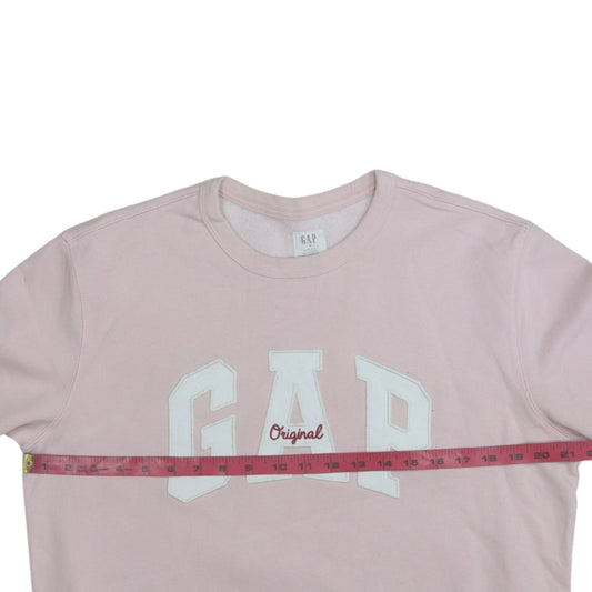 GAP Women Pink Logo Pullover Sweatshirt Size S Cotton Blend
