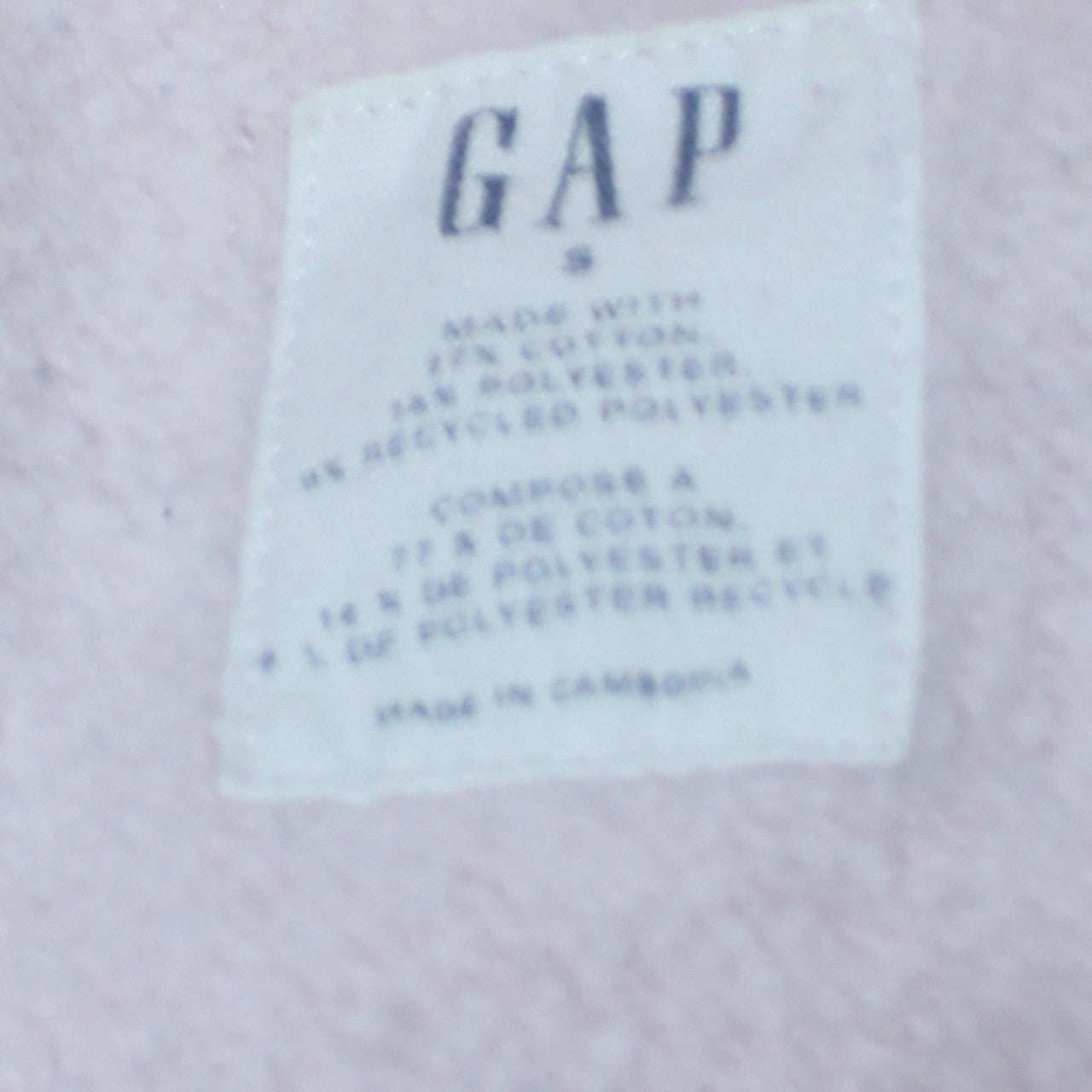 GAP Women Pink Logo Pullover Sweatshirt Size S Cotton Blend