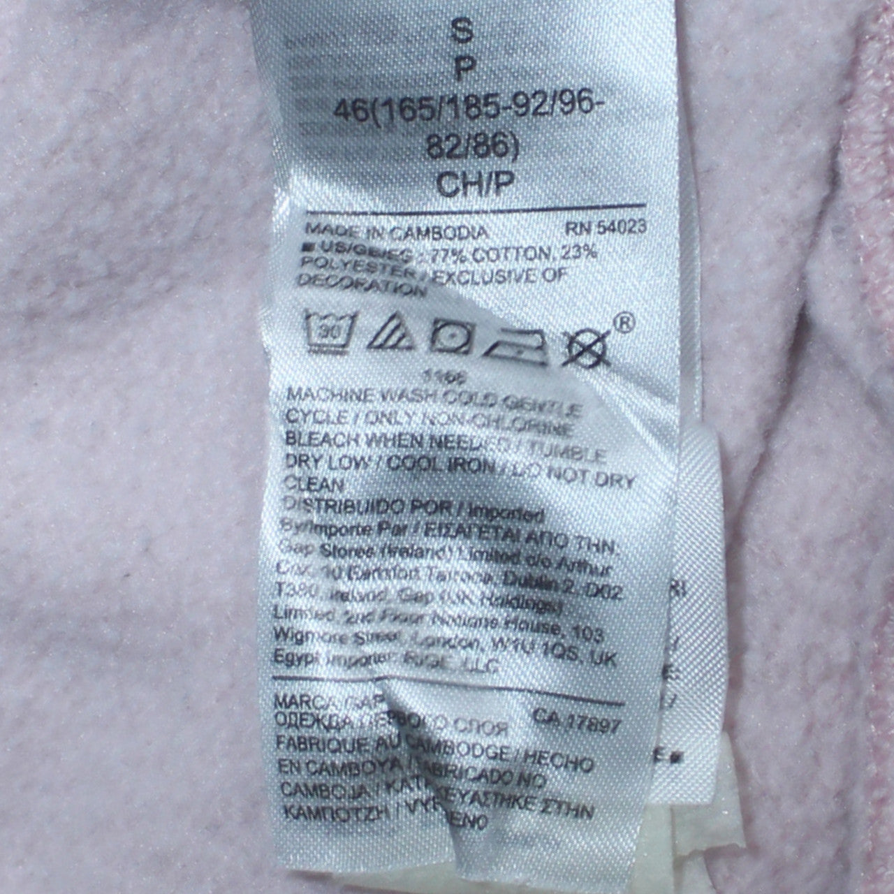 GAP Women Pink Logo Pullover Sweatshirt Size S Cotton Blend