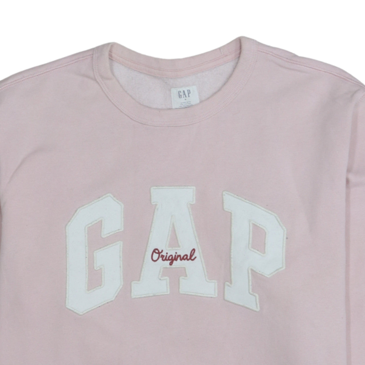 GAP Women Pink Logo Pullover Sweatshirt Size S Cotton Blend