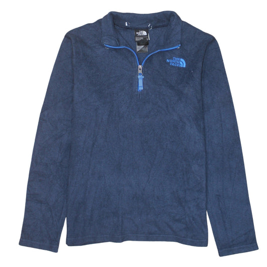 The North Face Boys Blue Fleece 1/4 Zip Pullover Sweatshirt Size L