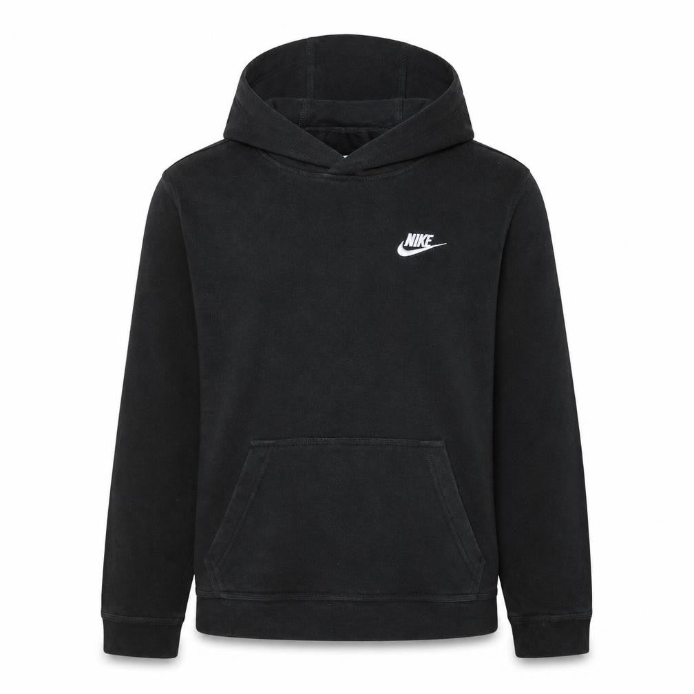 Front view of Nike boys’ black pullover hoodie xl 158-170cm cotton blend casual