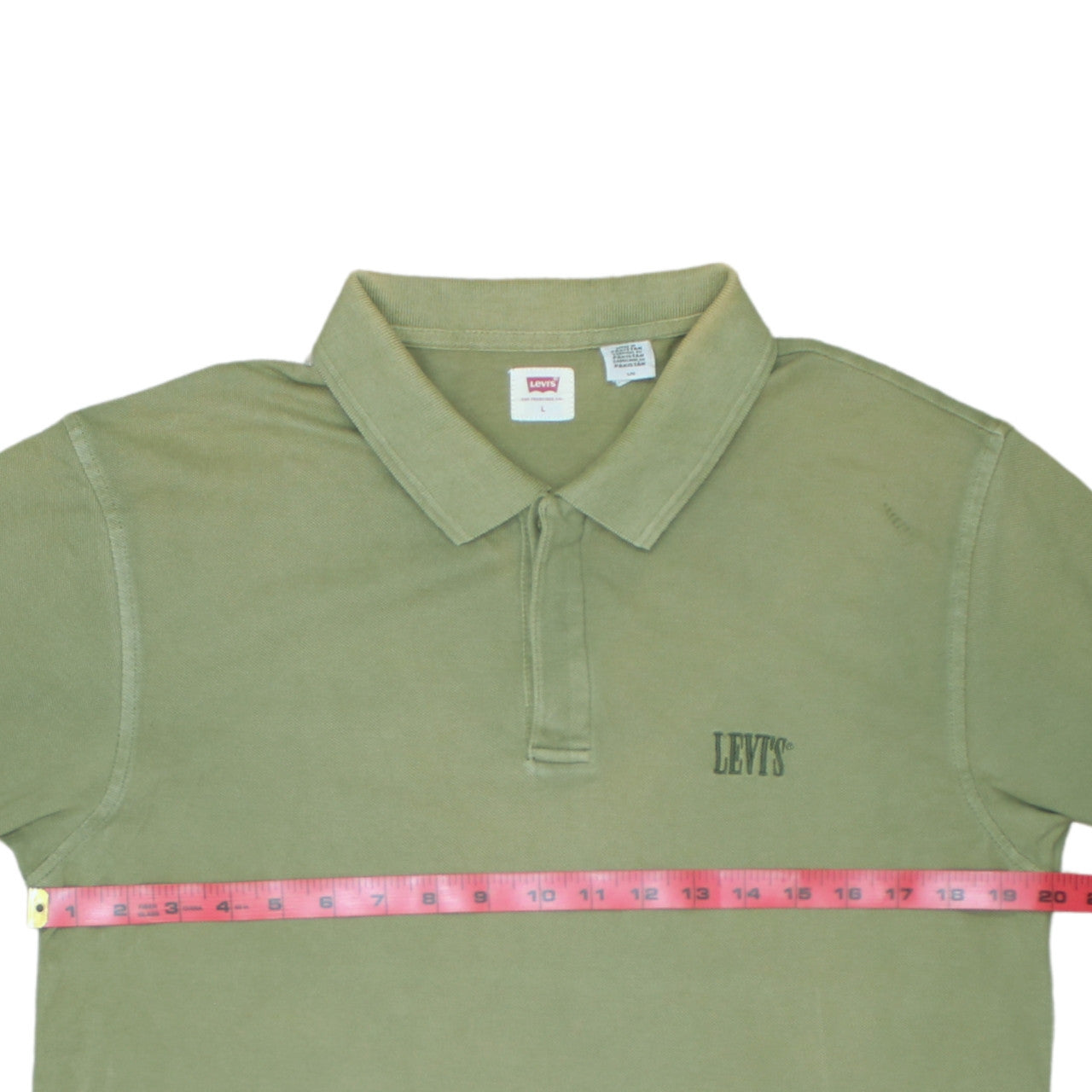 Levi's Men's Green Cotton Polo Shirt Size L Short Sleeve Classic Fit