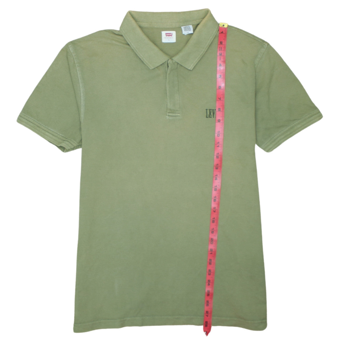 Levi's Men's Green Cotton Polo Shirt Size L Short Sleeve Classic Fit