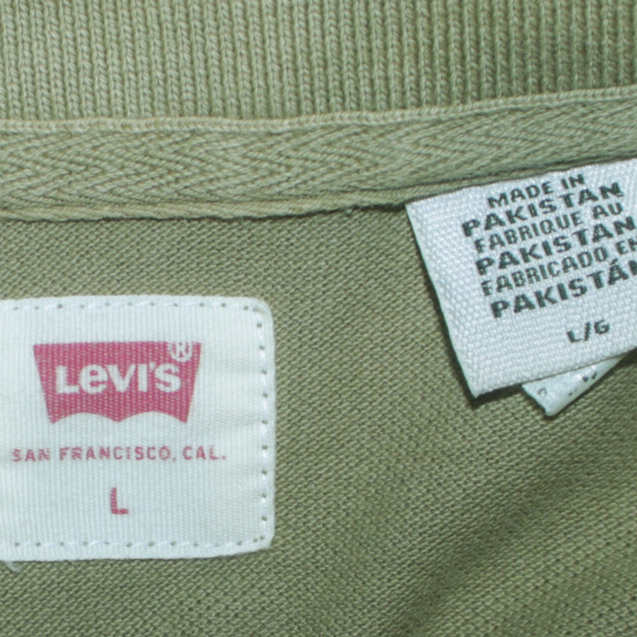 Levi's Men's Green Cotton Polo Shirt Size L Short Sleeve Classic Fit