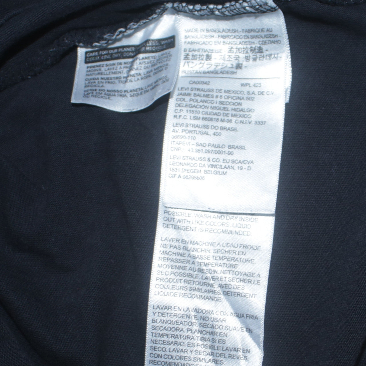 Levi's Mens Black Cotton Crew Neck Short Sleeve T-Shirt Size S