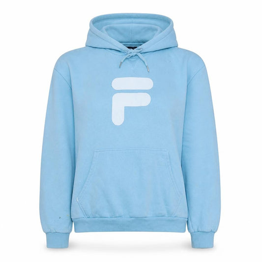 FILA Womens Blue Pullover Hoodie Size M Logo Casual Sweatshirt