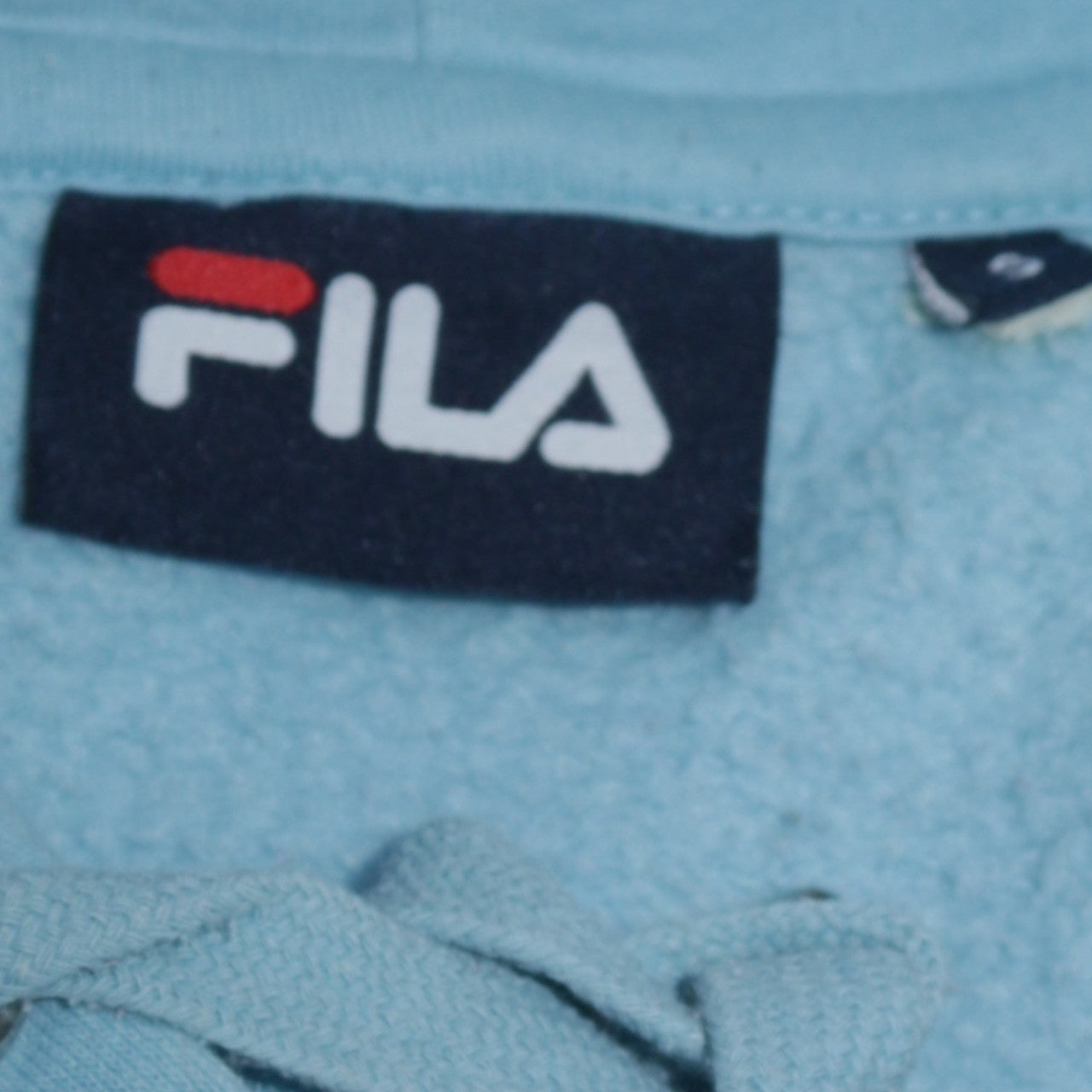 FILA Womens Blue Pullover Hoodie Size M Logo Casual Sweatshirt