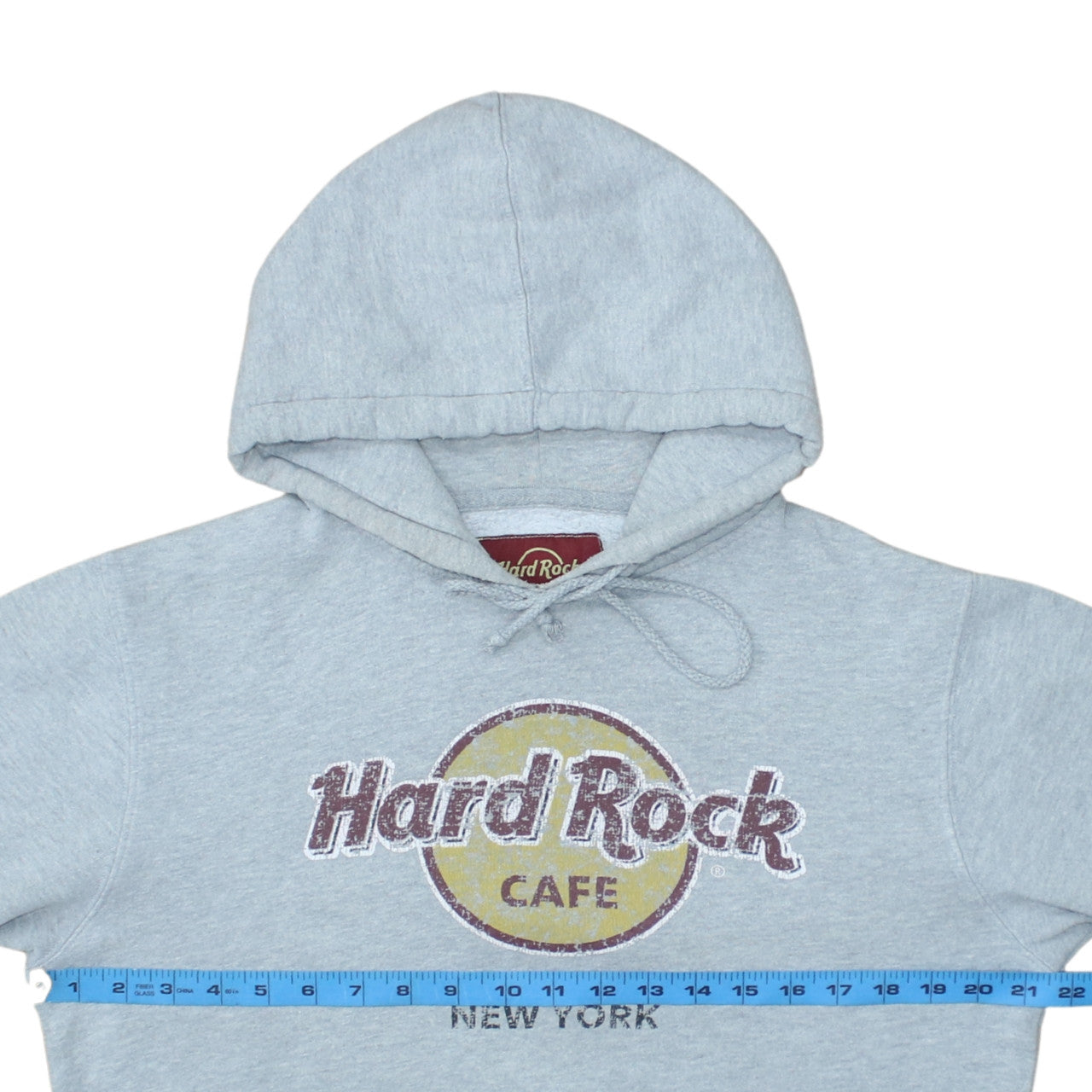 Hard Rock Cafe Men's Grey Pullover Hoodie Size L Logo New York