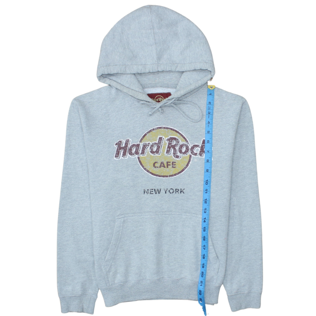 Hard Rock Cafe Men's Grey Pullover Hoodie Size L Logo New York