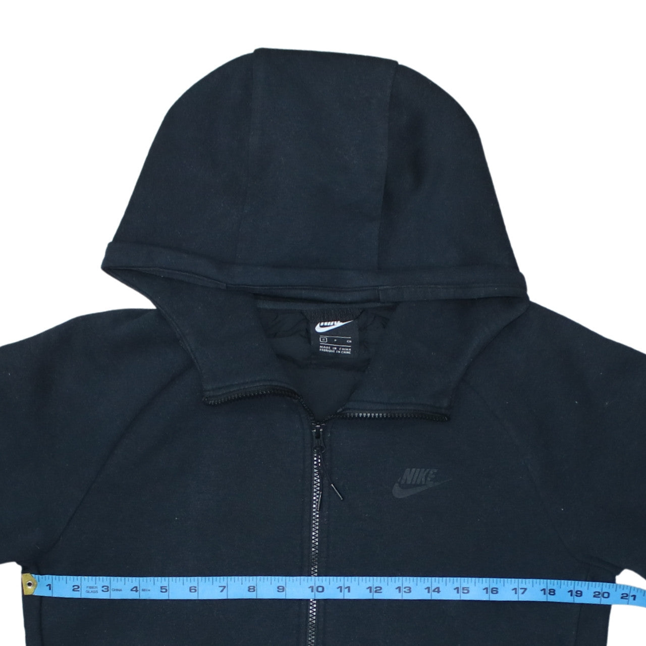 Nike Men's Black Full Zip Hoodie S Regular Fit Fleece Lined