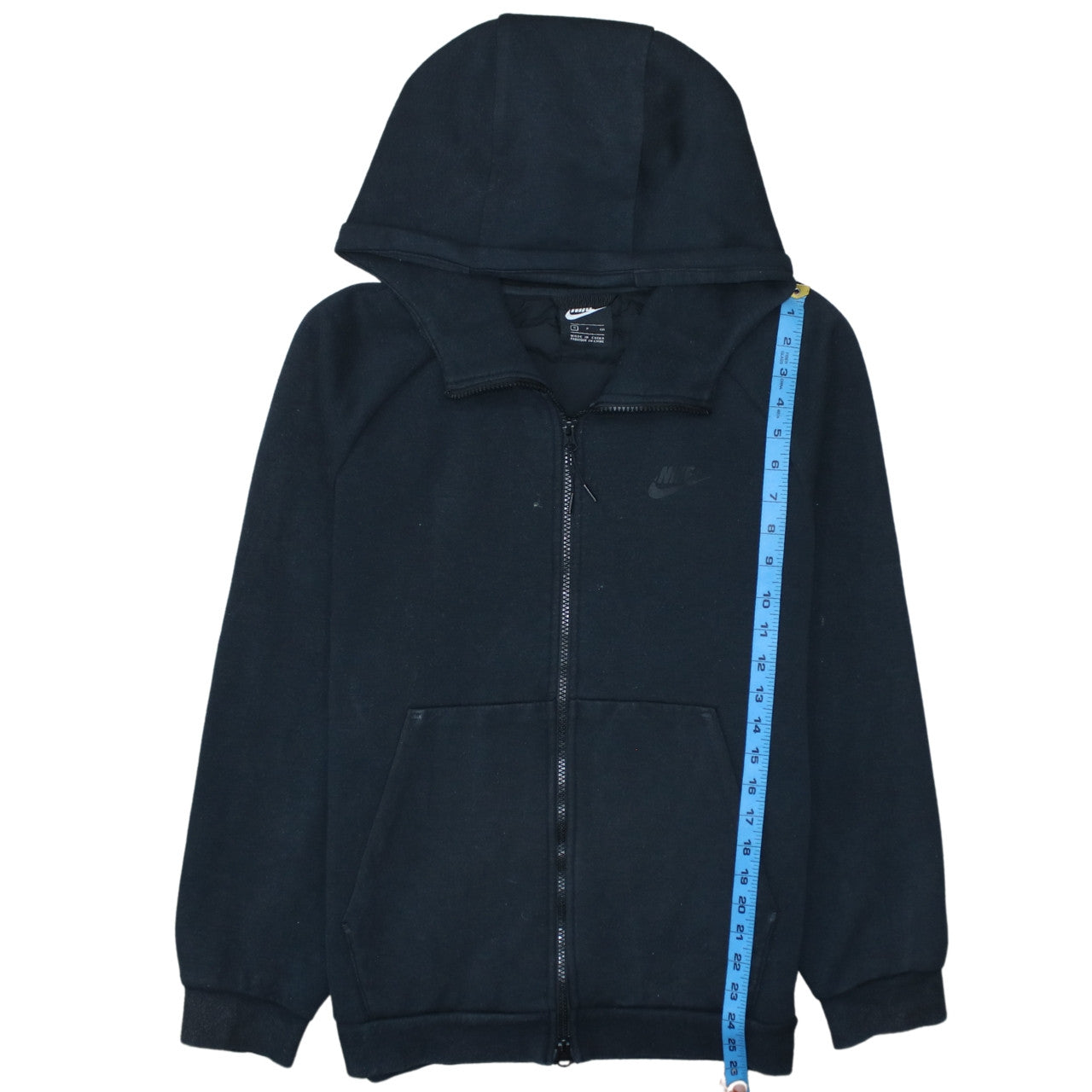 Nike Men's Black Full Zip Hoodie S Regular Fit Fleece Lined