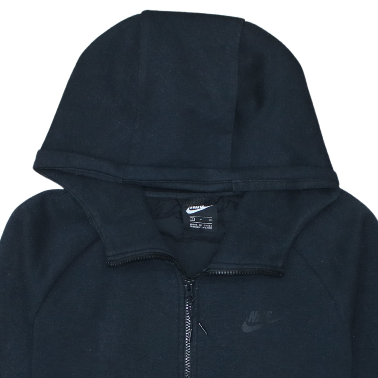 Nike Men's Black Full Zip Hoodie S Regular Fit Fleece Lined