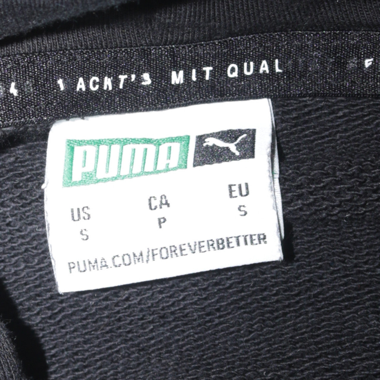 Puma Men's Black Pullover Hoodie Size S Regular Fit Sportswear