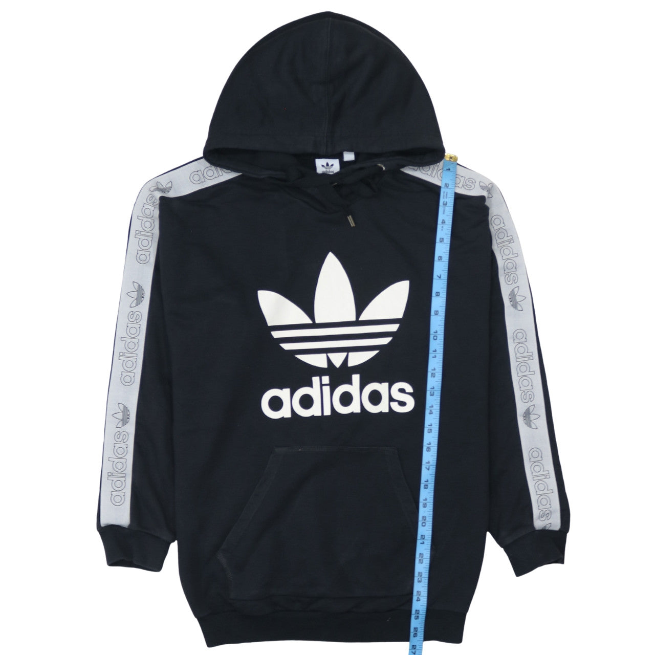 Adidas Womens Black Logo Pullover Hoodie Size 12 Hooded Sweatshirt