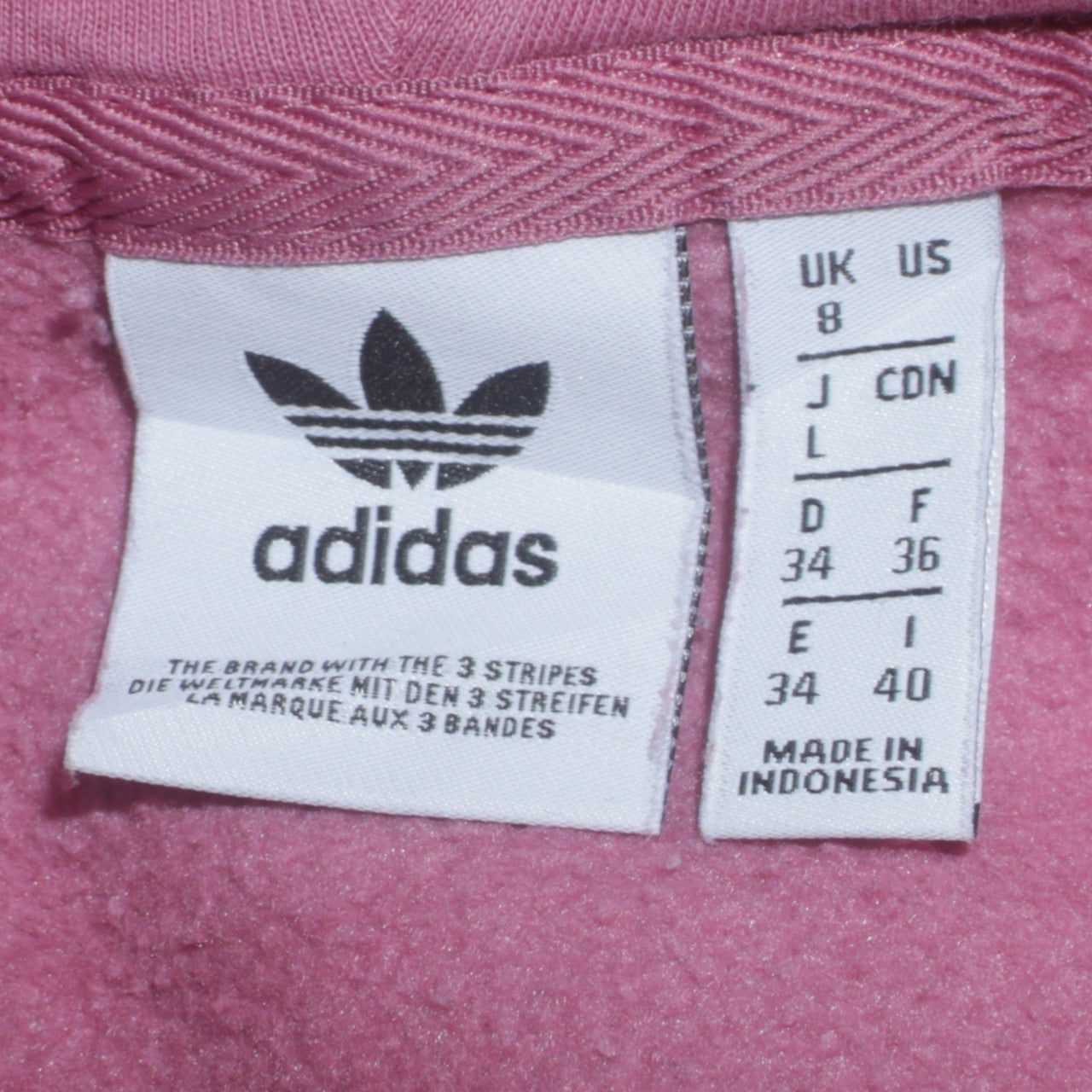 Adidas Women's Pink Pullover Hoodie Size 8 Relaxed Fit Logo Design