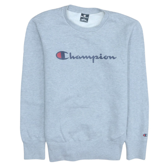 Champion Men's Grey Pullover Sweatshirt Medium Logo Fleece