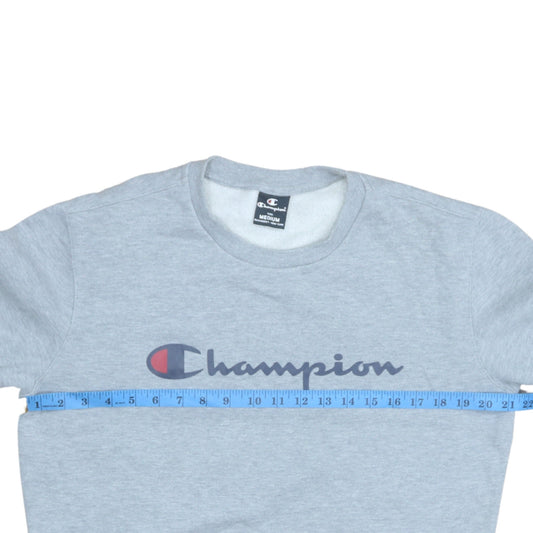 Champion Men's Grey Pullover Sweatshirt Medium Logo Fleece