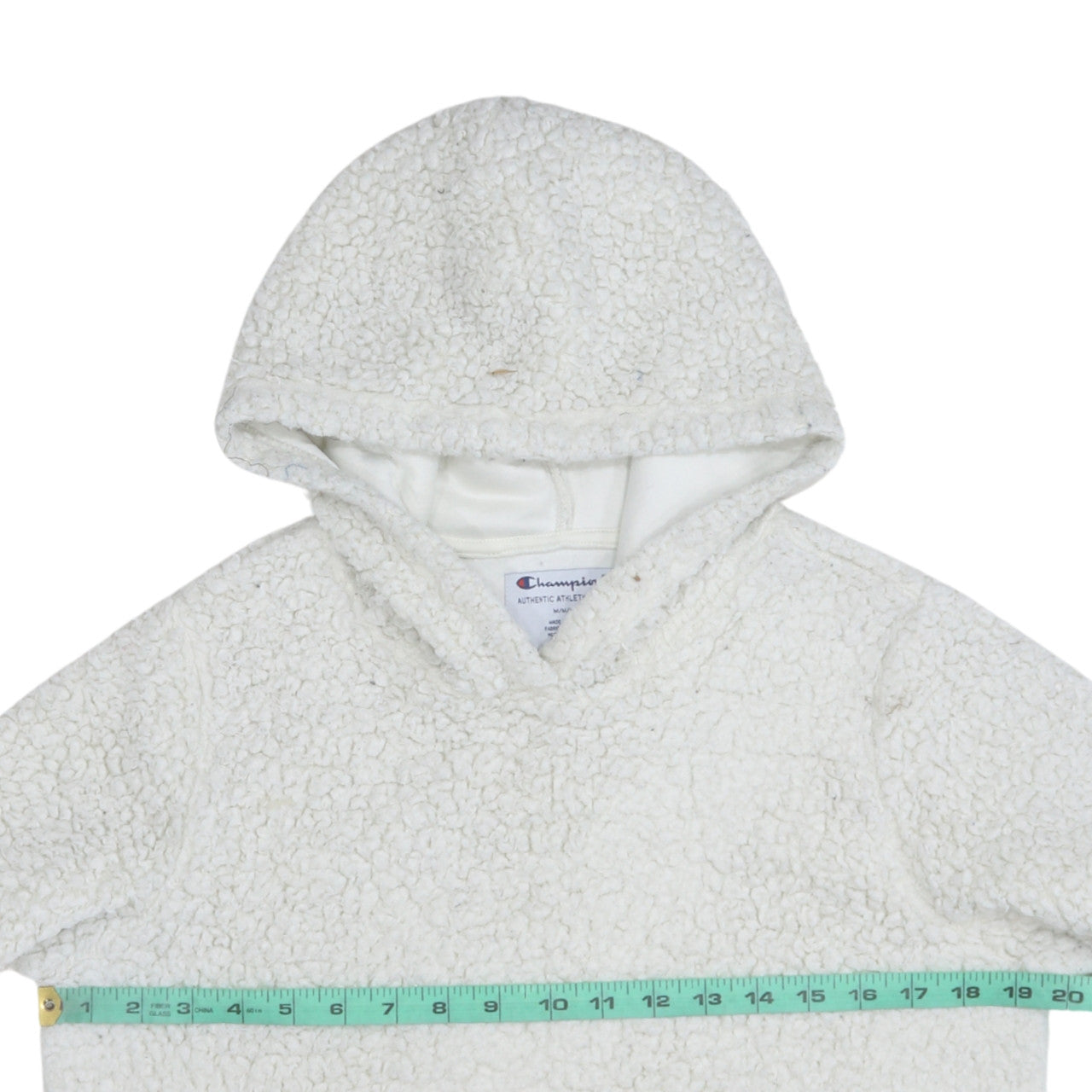 Champion Women’s Ivory Sherpa Pullover Hoodie Size M Fleece Lined Casual