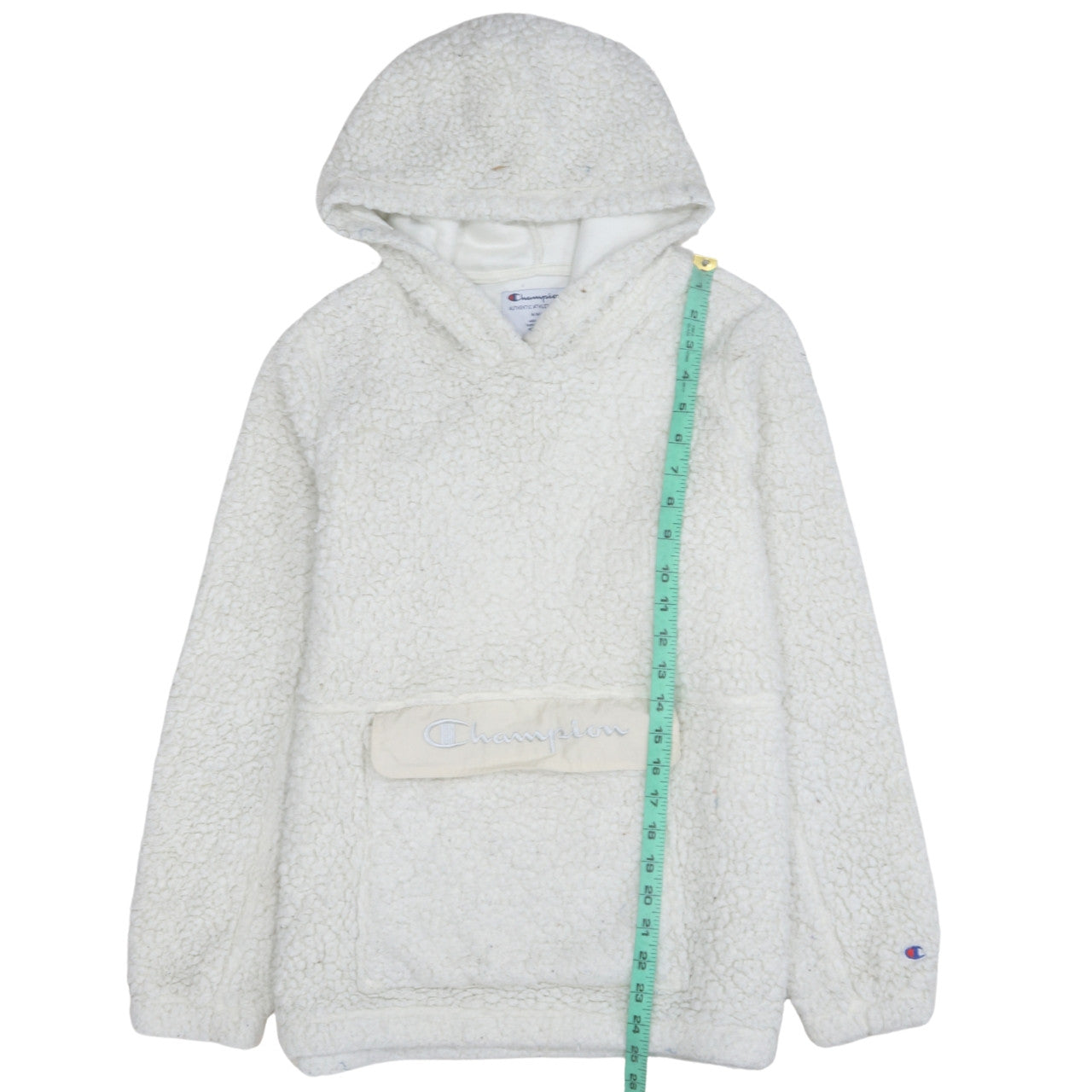 Champion Women’s Ivory Sherpa Pullover Hoodie Size M Fleece Lined Casual